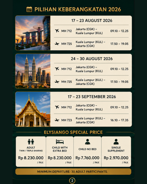 7D6N Wonderful 3 Countries Asia Experience™ | Singapore • Malaysia • Thailand | Malaysia Airlines | August – September 2026