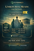 Umroh Awal Musim Ekonomis 9 Hari | 20 Juni 2026 – Dibimbing Ust. Aldhi Ferdhian, Lc. | ELYSIANGO × HaramainKU