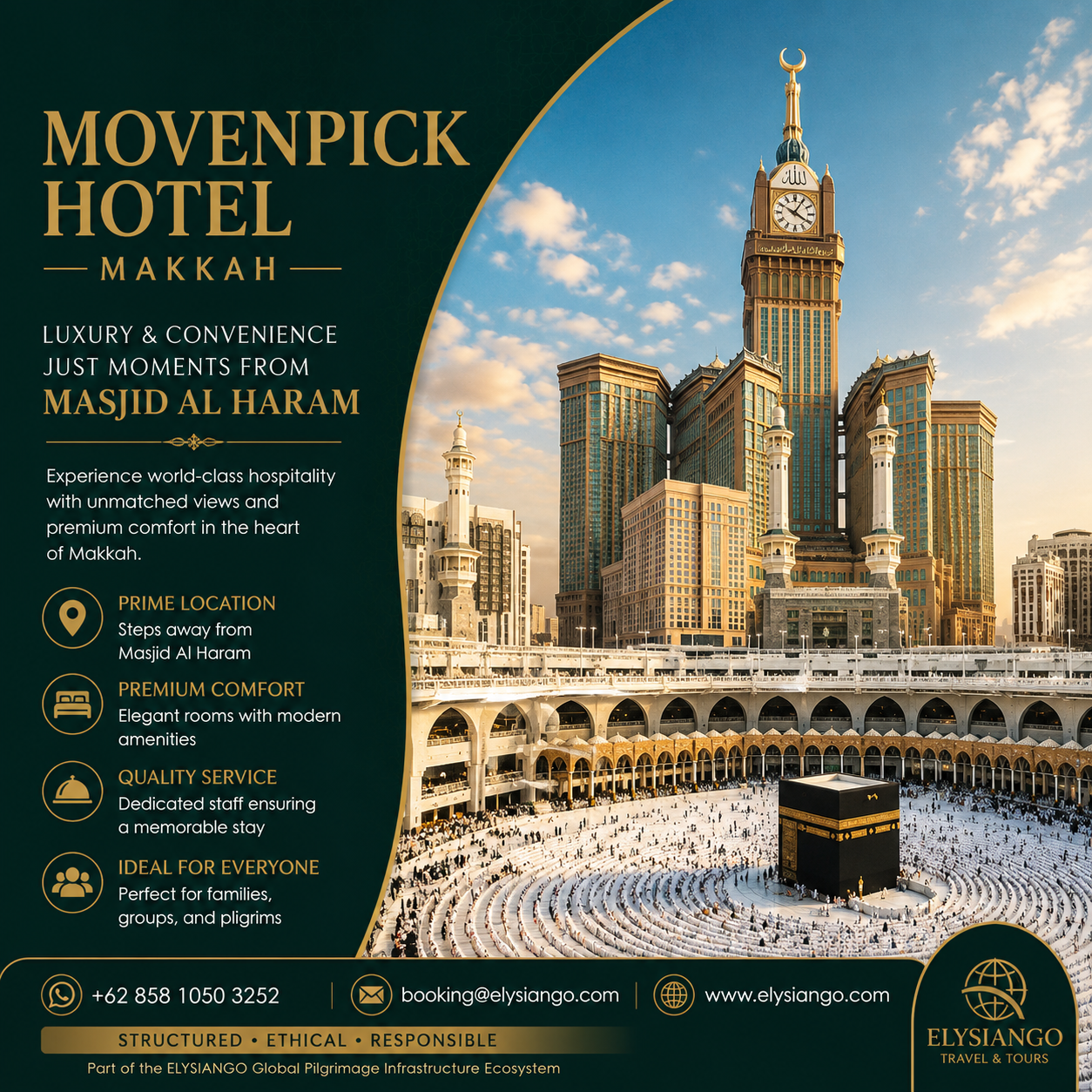 ELYSIANGO Movenpick Hajar Makkah Hotel™ | Makkah Premium Stay