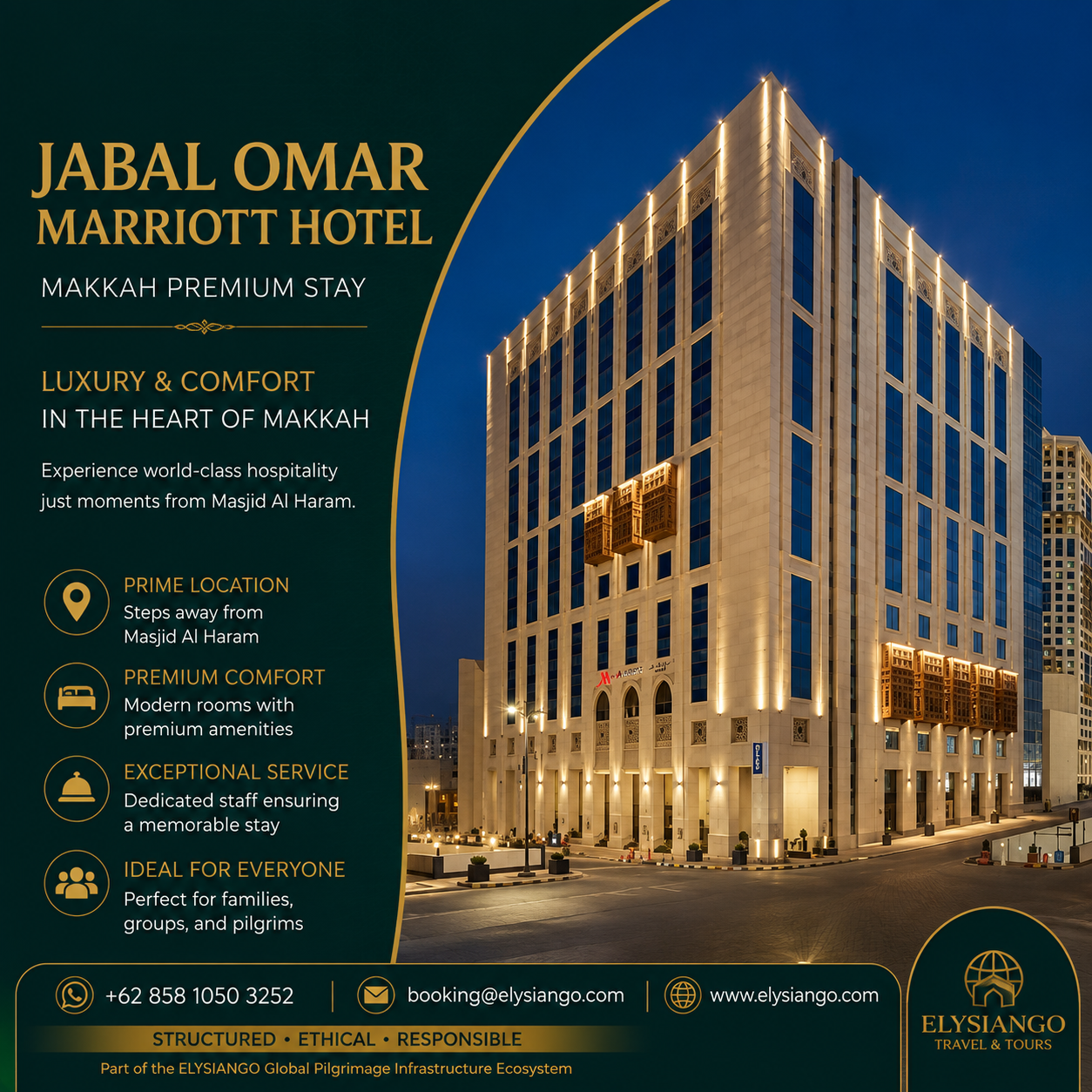 ELYSIANGO Marriott Jabal Omar™ | Makkah Premium Stay