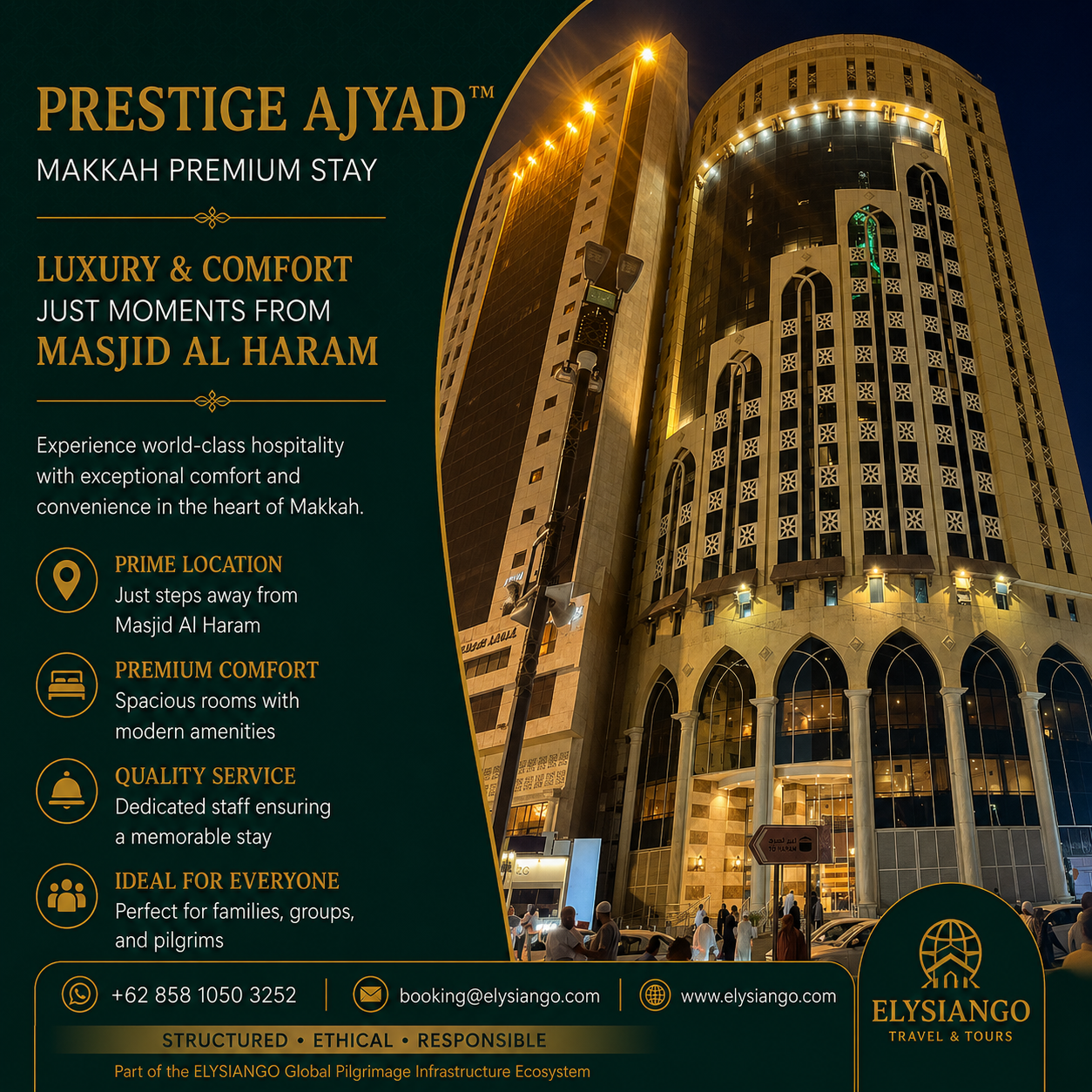ELYSIANGO Prestige Ajyad™ | Makkah Premium Stay