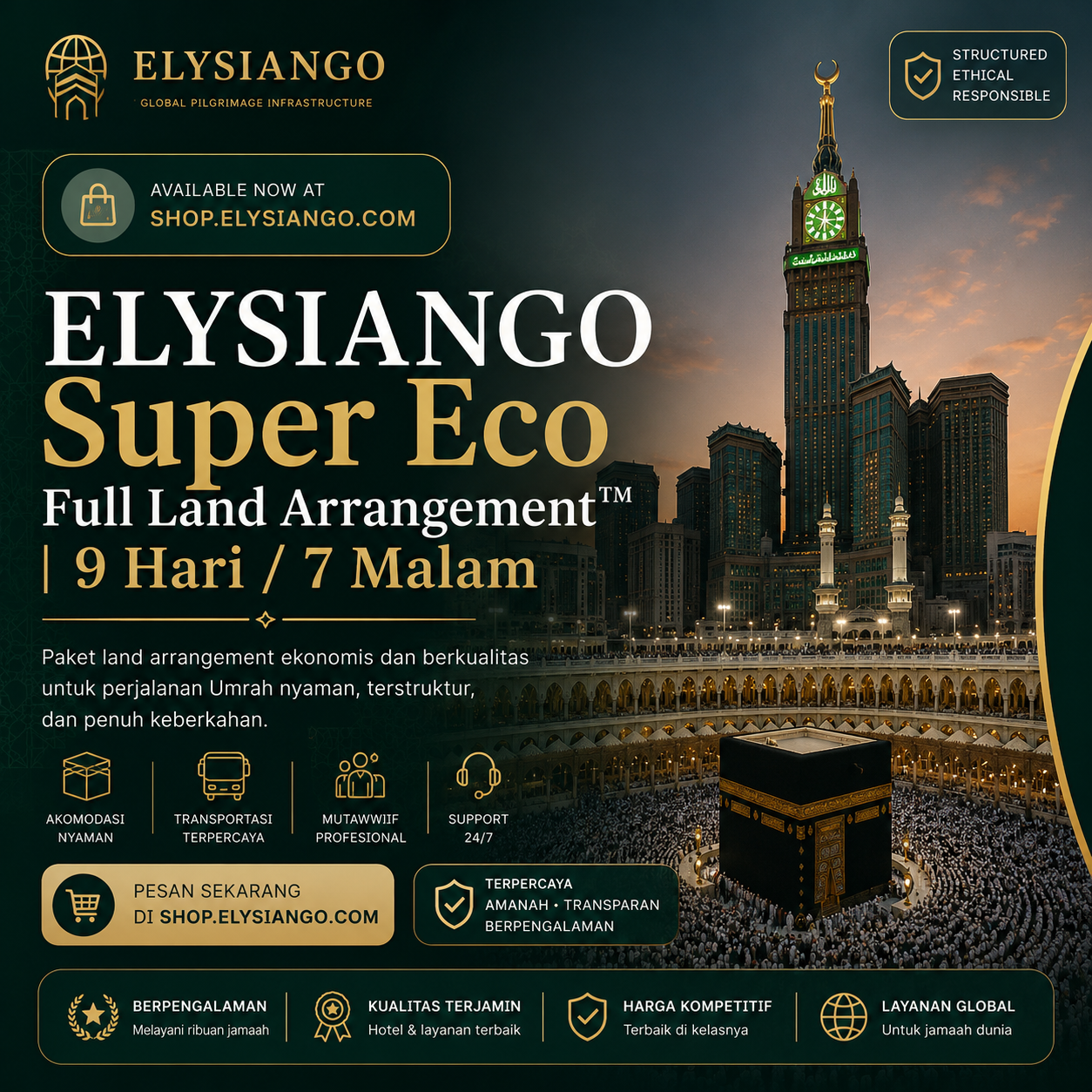 ELYSIANGO Super Eco Full Land Arrangement™ | 9 Hari / 7 Malam