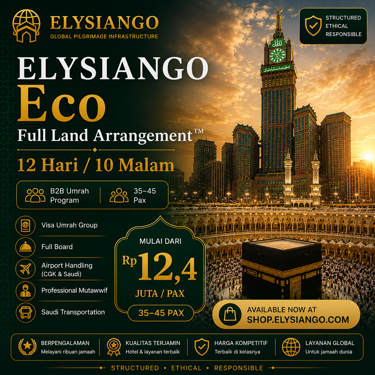 ELYSIANGO Eco Full Land Arrangement™ | 12 Hari / 10 Malam