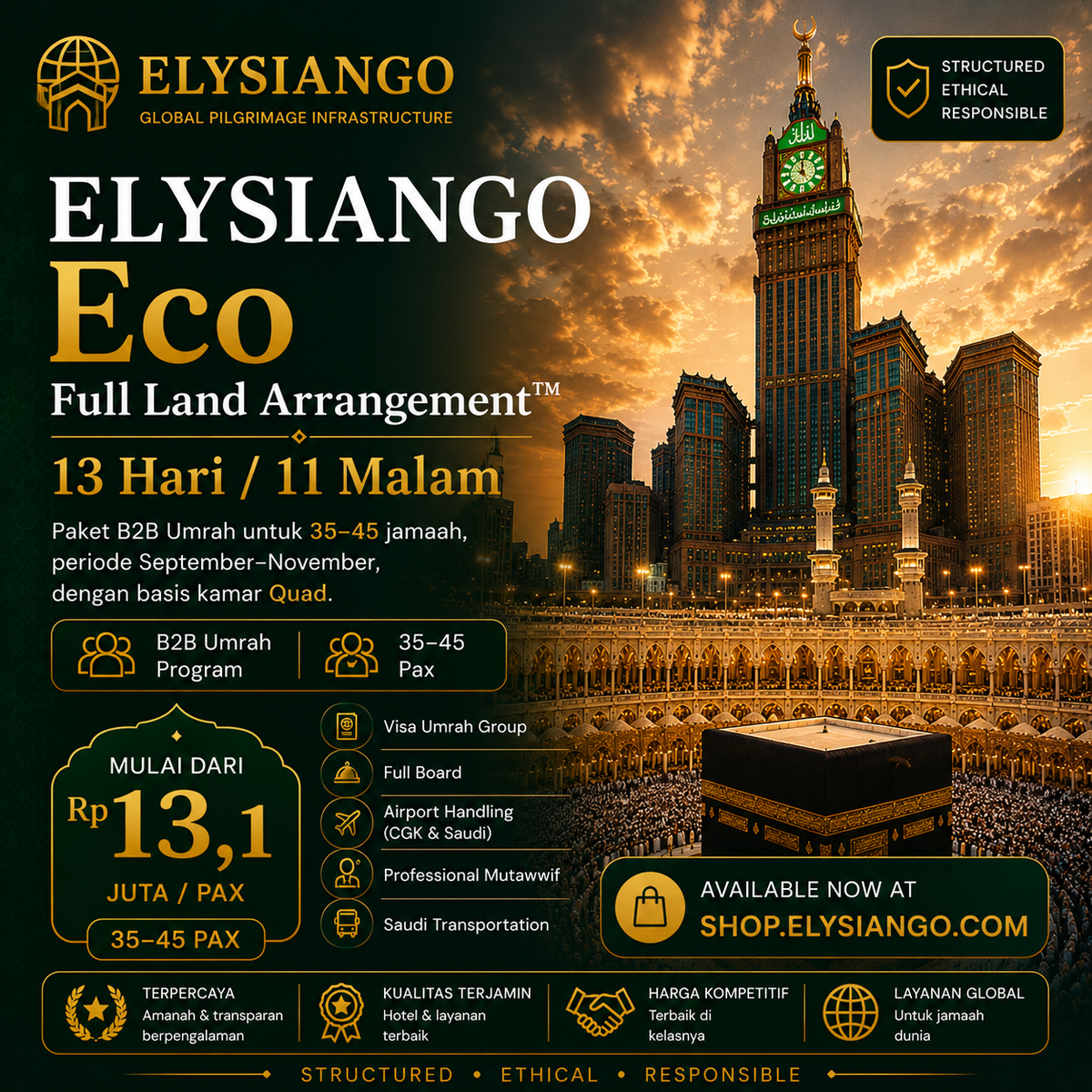ELYSIANGO Eco Full Land Arrangement™ | 13 Hari / 11 Malam