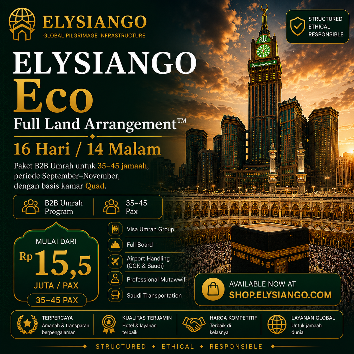 ELYSIANGO Eco Full Land Arrangement™ | 16 Hari / 14 Malam