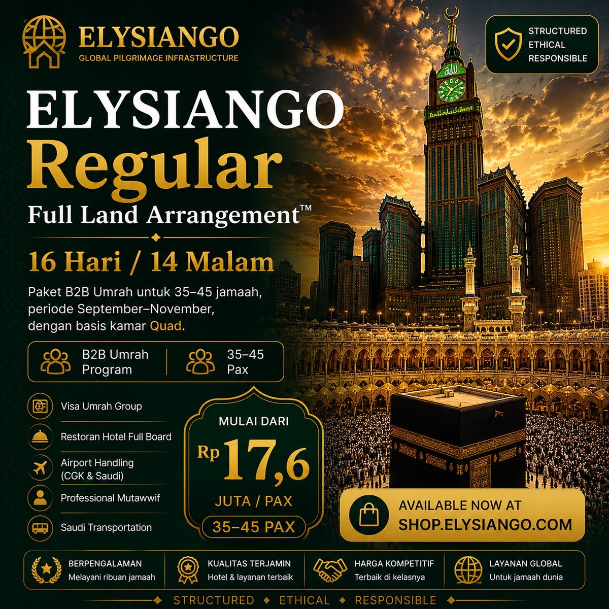ELYSIANGO Regular Full Land Arrangement™ | 16 Hari / 14 Malam
