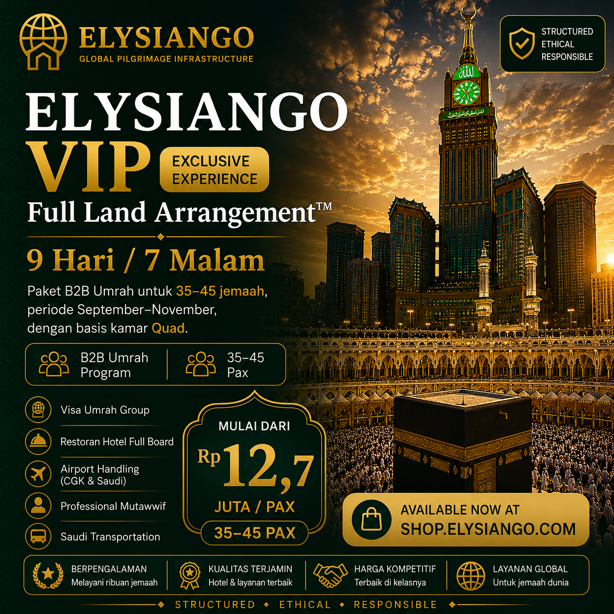 ELYSIANGO VIP Full Land Arrangement™ | 9 Hari / 7 Malam