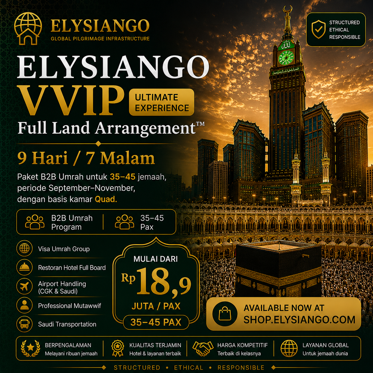 ELYSIANGO VVIP Full Land Arrangement™ | 9 Hari / 7 Malam