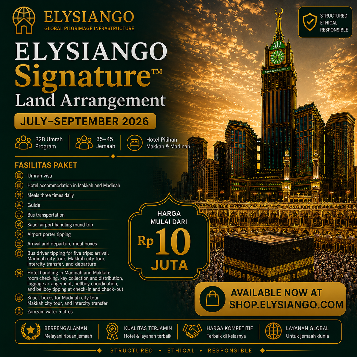 ELYSIANGO Signature™ Land Arrangement July–September 2026