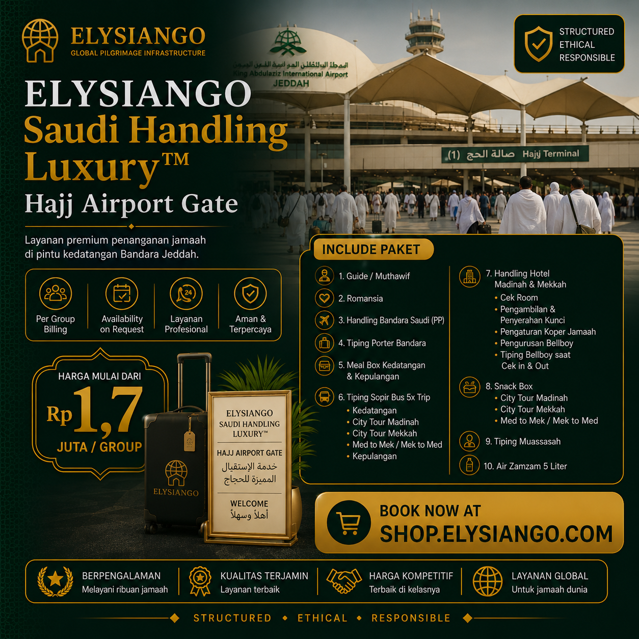 ELYSIANGO Saudi Handling Luxury™ | Hajj Airport Gate