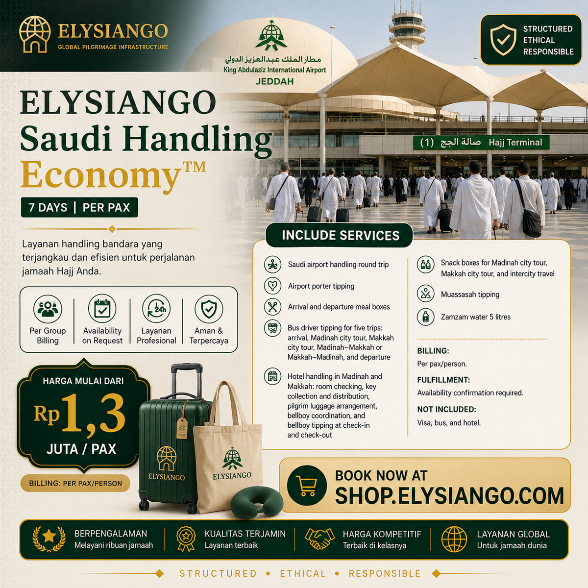 ELYSIANGO Saudi Handling Economy™ | 7 Days | Per Pax