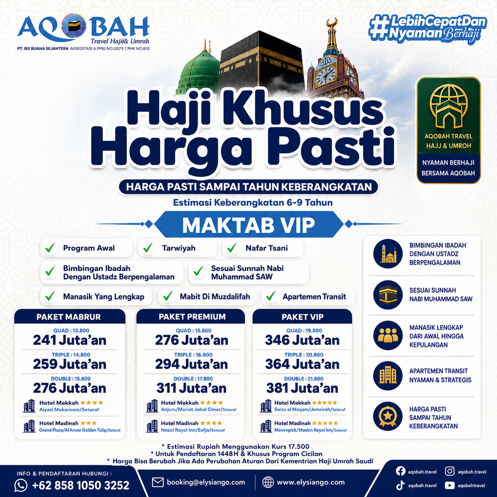 ELYSIANGO – Aqobah Hajj Khusus Harga Pasti™ | Mabrur, Premium & VIP