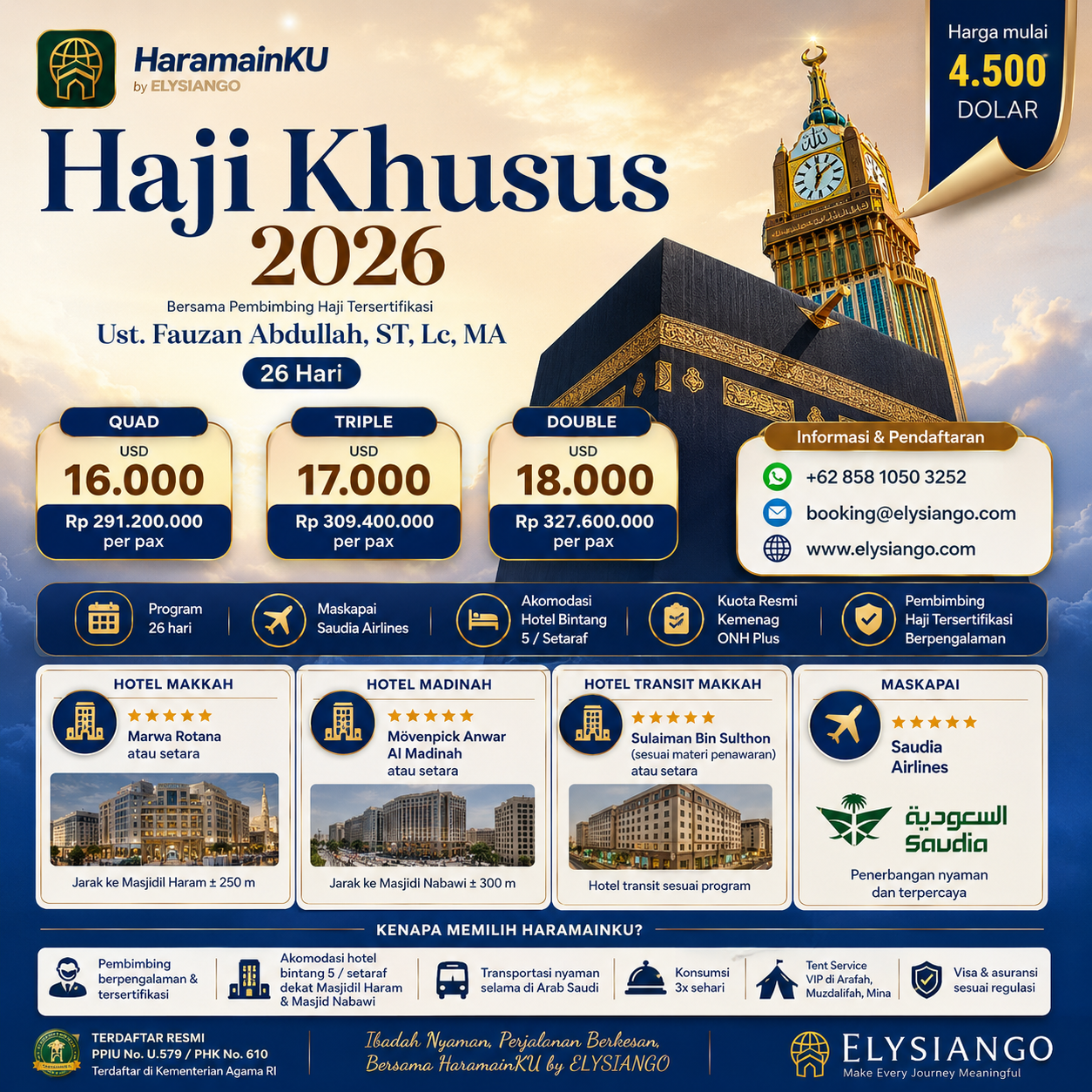 ELYSIANGO – HaramainKU Haji Khusus 2026™