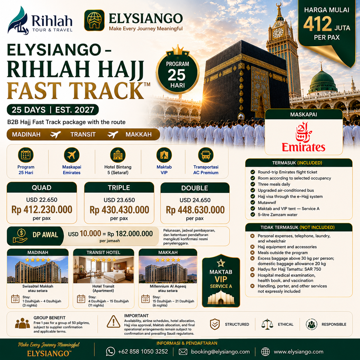 ELYSIANGO – Rihlah Hajj Fast Track™ | 25 Days | Est. 2027