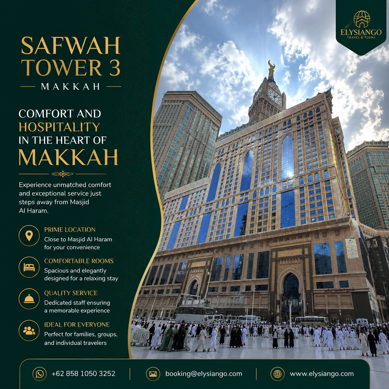 ELYSIANGO Premium Stay™ | Safwah Tower 3 | Makkah