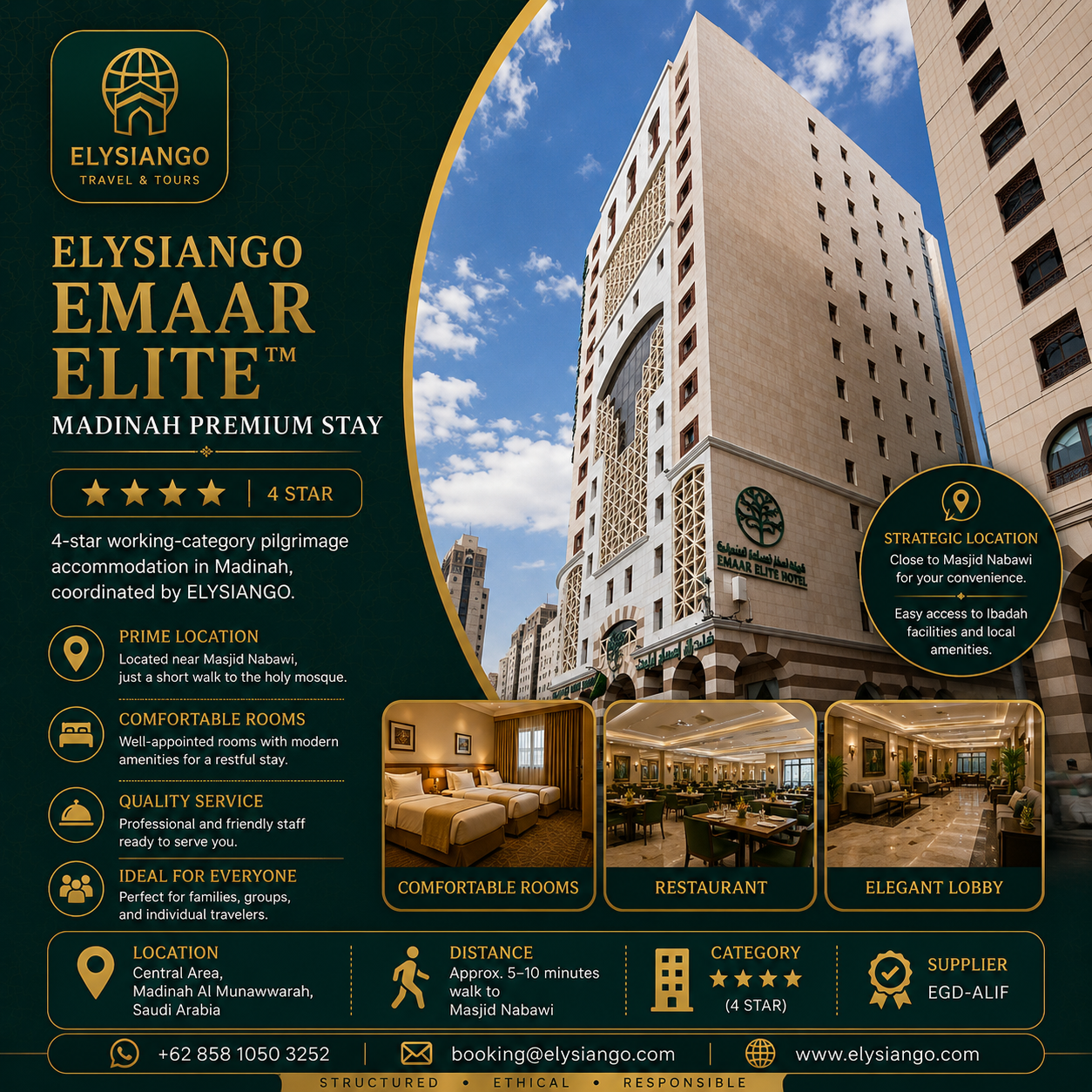 ELYSIANGO Emaar Elite™ | Madinah Premium Stay