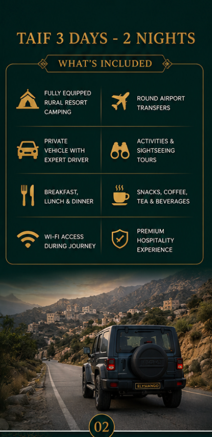 Taif 3 Days 2 Nights — Premium Mountain Escape Experience