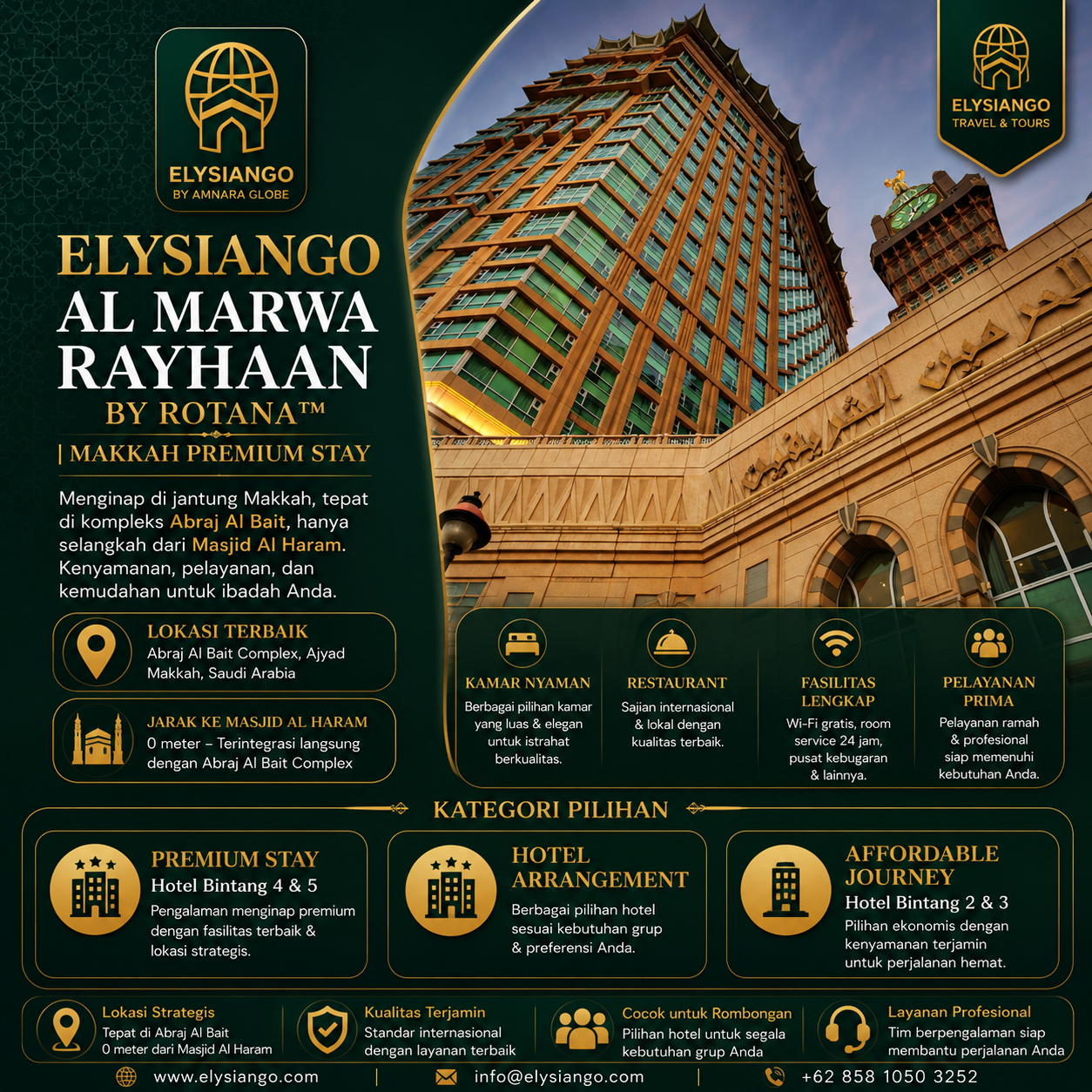 ELYSIANGO Al Marwa Rayhaan by Rotana™ | Makkah Premium Stay